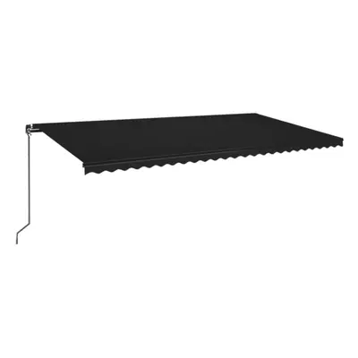 vidaXL Manual Retractable Awning 500x350 cm Anthracite Outdoor Garden Patio