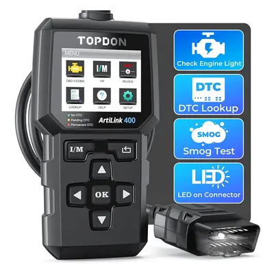 OBD2 Scanner Topdon AL400 Car Diagnostic Scanner Check Engine Light, OBD Function Smog Check/O2 