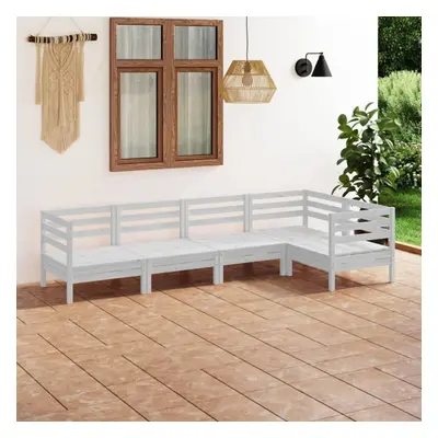 vidaXL Garden Lounge Set Outdoor Sofa Set Couch Piece Solid Pinewood White