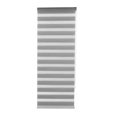 (110cm (+4cm .. 1.5" Fitting )) Grey Zebra Day And Night Roller Blind Drop 165cm