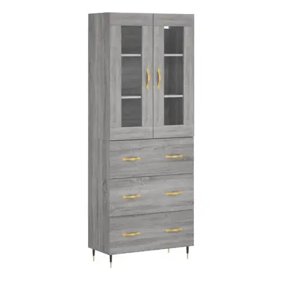 vidaXL Highboard Sideboard Cupboard Side Cabinet Grey Sonoma Engineered Wood