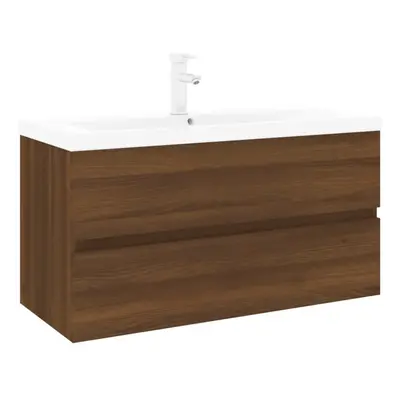 (brown oak, x 38.5 x cm) vidaXL Sink Cabinet Home Bathroom Sink Unit Storage Cabinet Engineered 