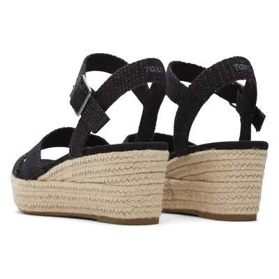 (Black, (Adults')) TOMS Audrey Textile Women's Black Wedges