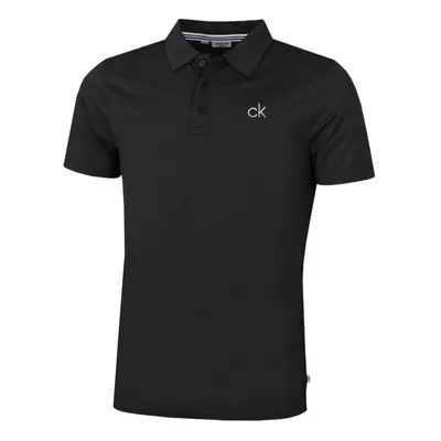 (4XL, Black) Calvin Klein Mens Central Eco Lightweight Moisture Wicking Golf Polo Shirt