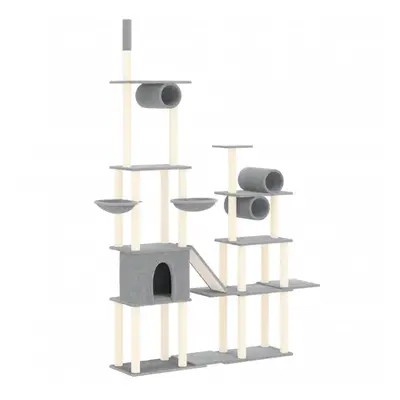 (Light grey) vidaXL Cat Tree with Sisal Scratching Posts Cat Activity Centre Cat Climbing