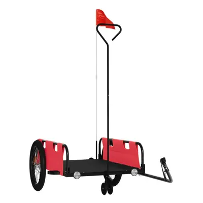 (red, x x cm) vidaXL Cargo Bike Trailer Bike Wagon Trolley Cart Red Oxford Fabric and Iron