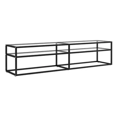 vidaXL TV Cabinet Transparent Tempered Glass Home Stereo Hifi Cabinet TV Stand