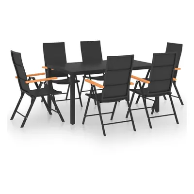 vidaXL Garden Dining Set Piece Black and Brown Table and Chairs Furniture