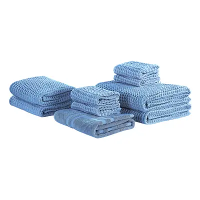 Set of Cotton Towels Blue AREORA