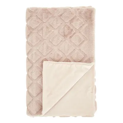 Cosy Diamond Throw 130cm x 170cm Blush