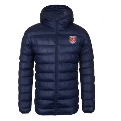 (XL) West Ham United FC Official Football Gift Mens Quilted Hooded Winter Jacket