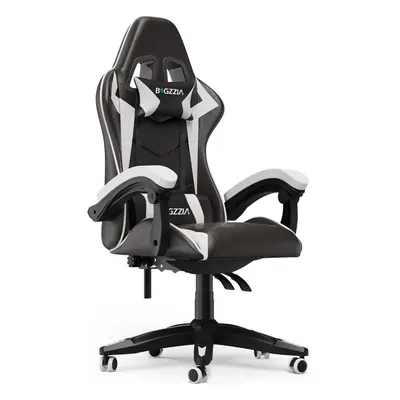 (White) Ergonomic Racing Style Swivel Gaming Chair