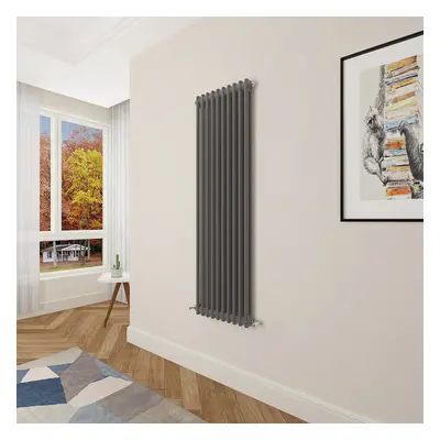 (1500x470mm Column) Designer cast iron radiator anthracite all sizes