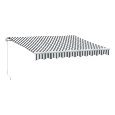 vidaXL Manual Retractable Awning Balcony Screen Anthracite & White 300x250 cm