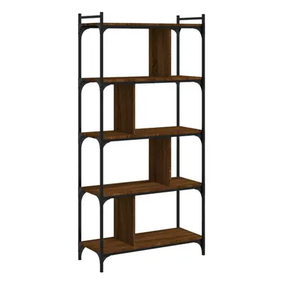 (brown oak, x x cm) vidaXL Bookcase Office 6-Tier Book Shelf Rack Storage Cabinet Engineered Woo