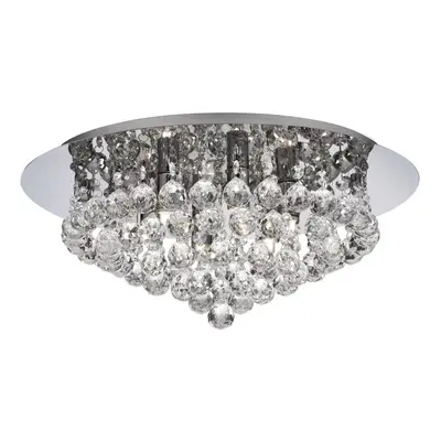 Searchlight 3406-6CC Hanna Light Chrome Flush Clear Crystal Ball G9 Light.