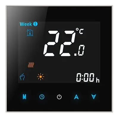 (Black) LCD Touch Screen Smart Wireless Zwave Wall-hung Boiler Thermostat Floor Heating Controll