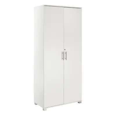 (White) Tall 180cm Office Storage Cupboard Locking Bookcase Filing Cabinet