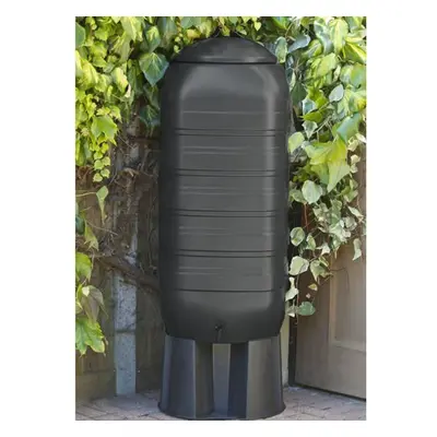 250L Black Slimline Water Butt Kit, Rain Barrel Collector UK