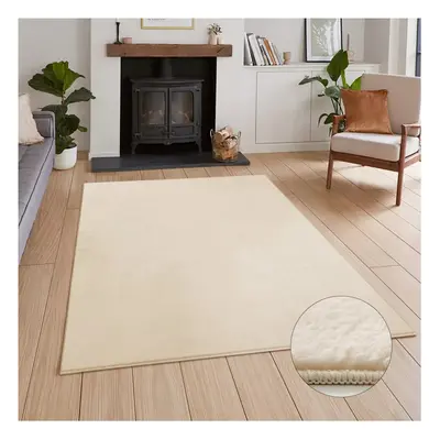 (120 cm x cm (4ft x 5ft 8")- Area Rugs For Living Room Bedroom, Cream) Modern Fluffy Rugs Living