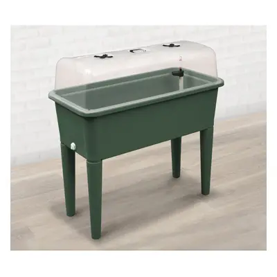 (Dark Green) Raised Bed Grow Table- With Grow Lid & Self Watering System