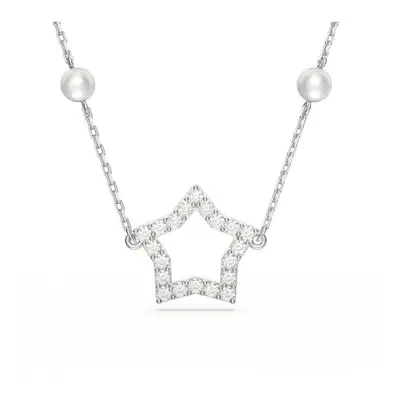 Swarovski Stella Crystal Pearls Star White Rhodium Plated Necklace