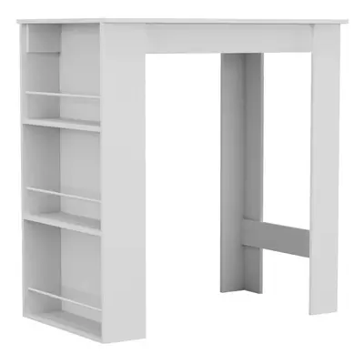 ( White) Tier Dining Bar Coffee Kitchen Island Table Open Storage Shelves Living Room