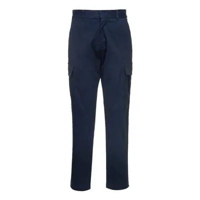 (40R, Dark Navy) Portwest Mens Stretch Slim Cargo Trousers