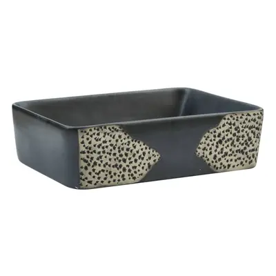 (black) vidaXL Countertop Basin Bathroom Sink Vessel Multicolour Rectangular Ceramic