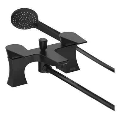 Bristan Hourglass Bathroom Bath Shower Mixer Tap Twin Lever Black HOU BSM BLK