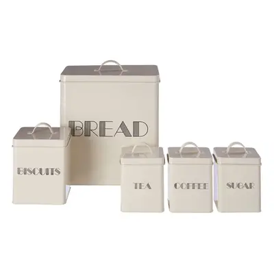 Premier Housewares Pc Cream Finish Storage Set