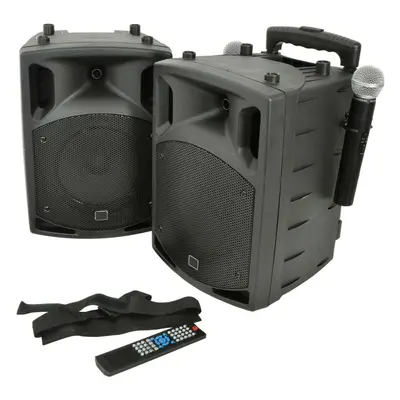 2x 100W Outdoor Portable PA Speaker System Bluetooth Wireless Rechargeable UHF