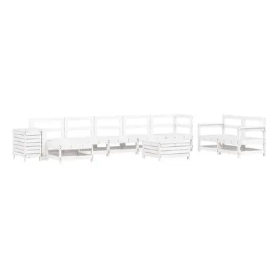 vidaXL Garden Sofa Set Piece Outdoor Sofa Corner Sofa White Solid Wood Pine