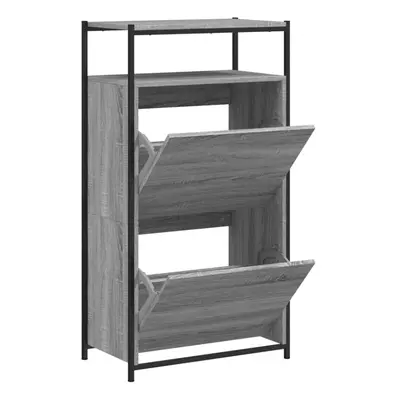 (grey sonoma, x x cm) vidaXL Shoe Cabinet with Flip-Drawers Shoe Storage Shelf Rack Grey Sonoma