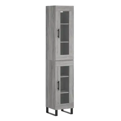 (grey sonoma, glass door) vidaXL Highboard Sideboard Cupboard Side Board Storage Cabinet Enginee