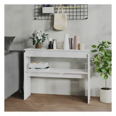 vidaXL Console Table High Gloss White Chipboard Couch Accent Side Hall Table