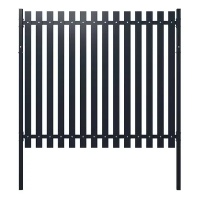 vidaXL Fence Panel Anthracite 174.5x170cm Powder-coated Steel Garden Barrier