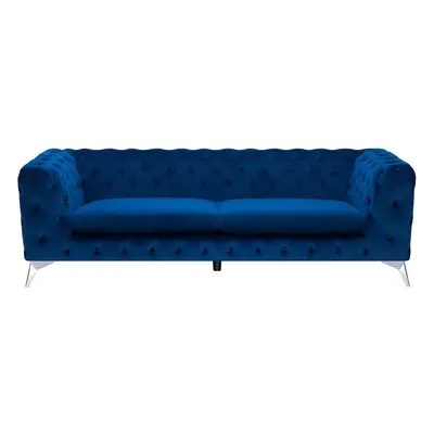 3 Seater Velvet Fabric Sofa Cobalt Blue SOTRA