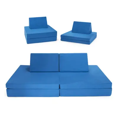 4-Piece Convertible Kids Couch or Chairs Modular Sofa and Play Set