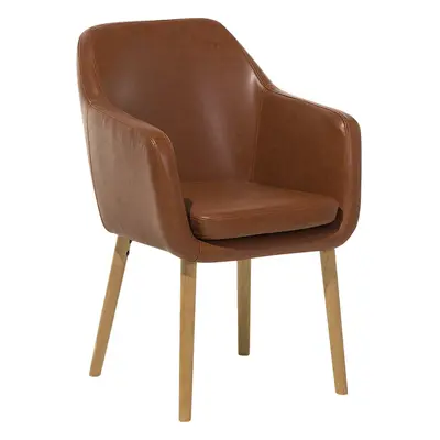 Dining Chair YORKVILLE Faux Leather Golden Brown