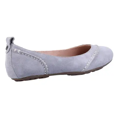 (Blue, (Adults')) Hush Puppies Janessa Leather Women's Dusky Blue Flats