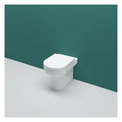 AICA Bathroom Back To Wall Toilet Soft Close Seat Ceramic White Modern Round WC