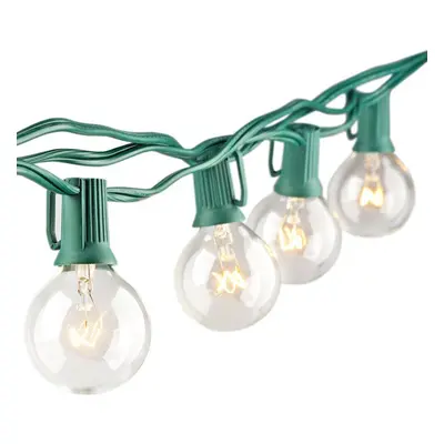 (3.15M / 124.02in) Glass Bulb Garden Yard Fence Warm Goble Lamp Holiday Lights String Indoor Out