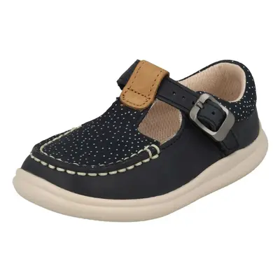 (UK Infant, Navy (Blue)) Girls Clarks Casual T-Bar Shoes Cloud Rosa - F Fit