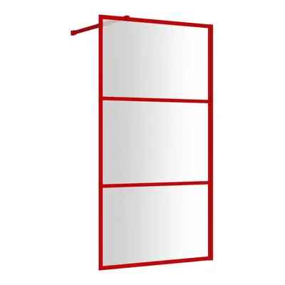 vidaXL Walk-in Shower Wall Bath Screen Shower Screen with Clear ESG Glass Red