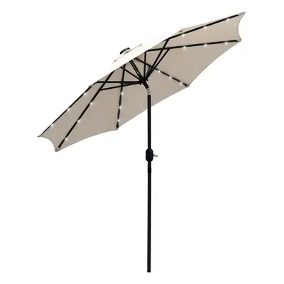 Outsunny Outdoor Garden Solar Power LED light Parasol Sun Umbrella Crank Tilt