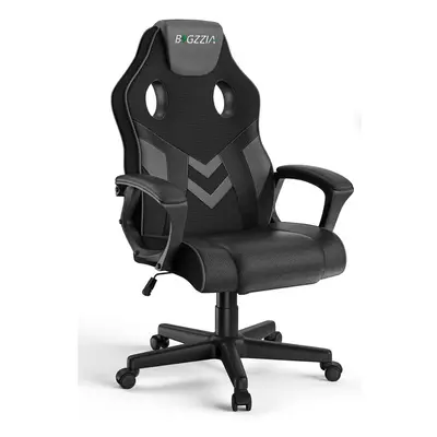 (Grey) Swivel PU Leather Computer Gaming Chair