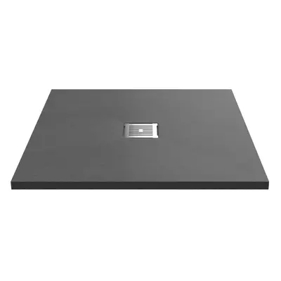 900mm Premium Slimline Square Shower Tray - Slate Grey