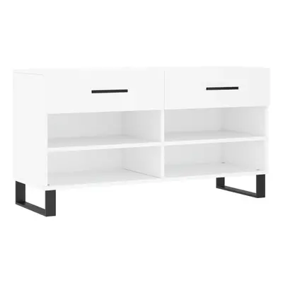 (white) vidaXL Shoe Bench Shoe Cupboard Shoe Storage Shoe Rack Black Engineered Wood