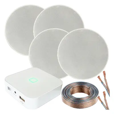 80W Mini WiFi Stereo Amplifier & 4x 70W 5.25 Inch Slim Ceiling Speaker System